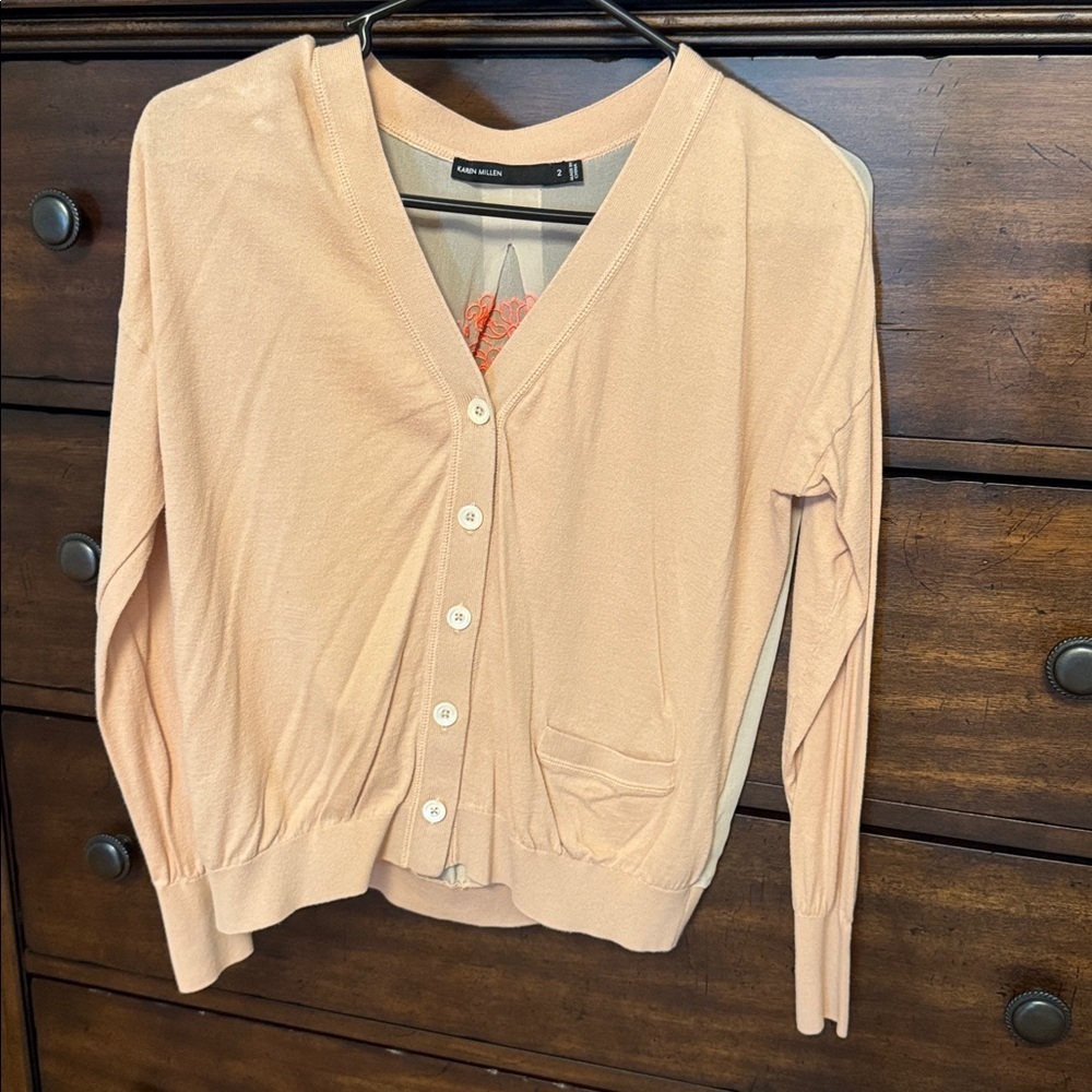 Cardigan with embroidery on back